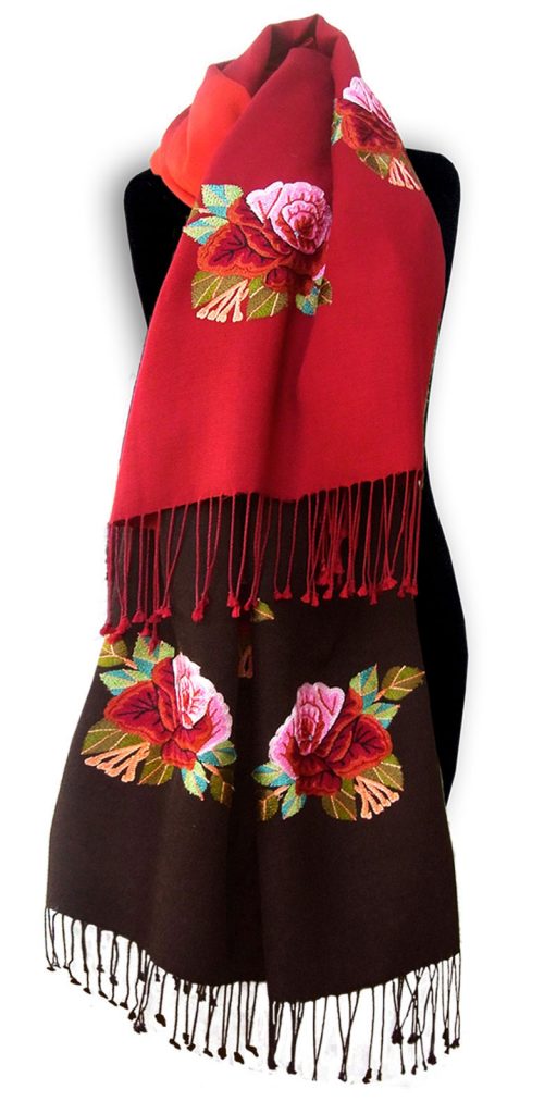 Pashmina Rouge et Noir Astrid Peller Design